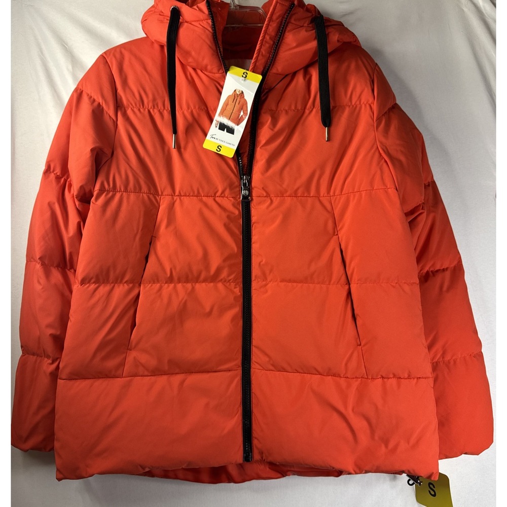 TWO by‎ VINCE CAMUTO NWT Down Jacket Puffer Women's Small Hoodie Orange Winter